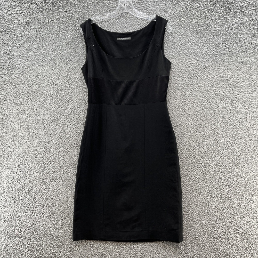 Alberta Ferretti Dress Womens 8 Black Classic Sleeveless Career Sheath LBD Italy